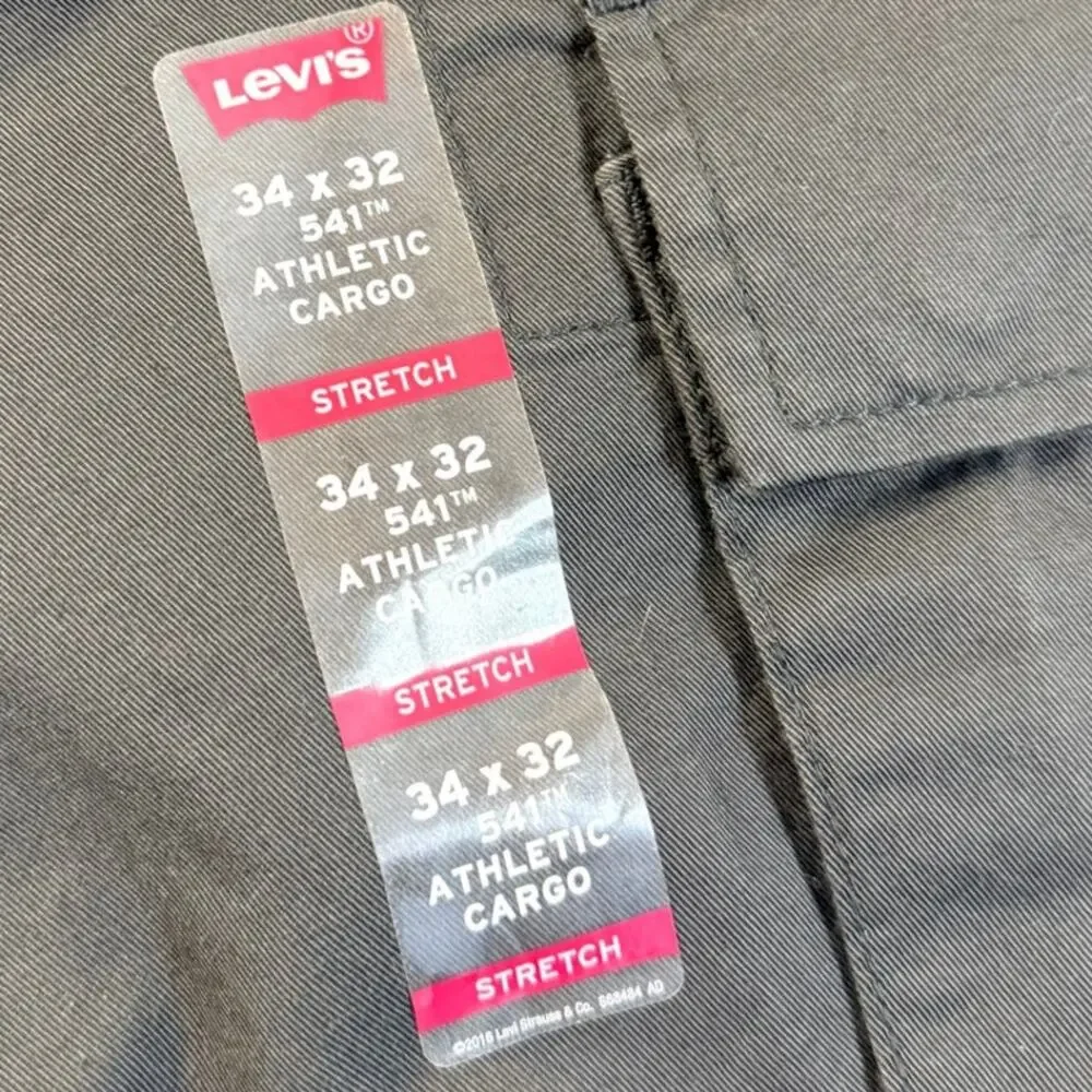 Levi's 541 Athletic Cargo Pants Men's 34x32 Black Stretch NWT
